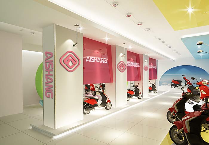 電動(dòng)車(chē)銷(xiāo)售展示中心、店面裝修設(shè)計(jì)案例