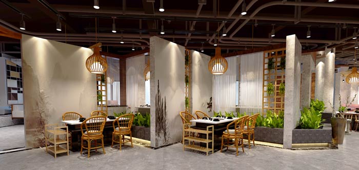 景區(qū)私家菜館進門區(qū)裝修設計效果圖